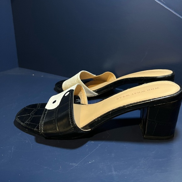 Who What Wear custom painted yin-yang 90s heeled sandals mules pumps - 8.5 - Picture 5 of 6